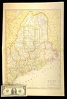 Vintage Maine Map Wall Art Railroad Large Old Original Portland Electric Railway