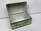 Tin Recipe Card Box Floral Design Metal Index Card Holder Flower Retro Vintage