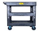 550lb Heavy Duty Plastic Utility Cart 34-1 2  X 16-3 4  With Handle 3 Shelves