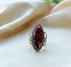 Red Rose Dahlia 925 Sterling Silver Band  Statement Ring Handmade Ring All Size