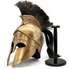Roman Spartan Helmet With Black Plume     Medieval Gladiator Armor Helmet