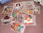 Holiday christmas Iron-on Transfer Lot Santa Joy Christmas Crew Reindeer Snowman