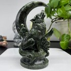 4 7  Natural Green Jade Quartz Carved Wolf Skull Crystal Reiki Healing 1pc
