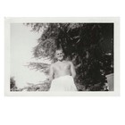 Vintage Lifeguard Snapshot Shirtless Young Man Lakeside Photo 1955