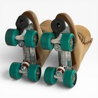 Sure-grip 1300 Tan Suede Roller Skates Size 5 Super X 3 Teal Wheels Made In Usa