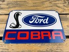Vintage 12x8  Ford Cobra Dealership Gas Station Porcelain Oil Advertising Sign