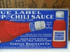 Blue Label Ketchup   Chili Sauce Original Old Ad Sign Curtice Bros Rochester Ny