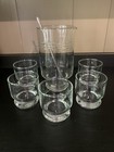 Vintage Princess House  407 Martini Bar Etched Pitcher Stirrer Low Ball Glasses