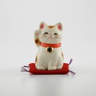 Japanese Handmade White Lucky Cat Maneki Neko Right Hand Pottery Seto Ware Gift