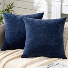 Decorative Chenille Throw Pillow Covers 24x24 Inch Pack Of 2  Soft Square Cou   