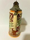 Vintage German Beer Stein 10    Pewter Lidded 