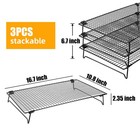 Upgraded Stackable Cooling Rack For Baking 3 Tier Jerky Large  Black 