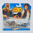 Star Wars Hot Wheels Character Cars Lot C-3po   R2-d2   Chewbacca   Han Solo New