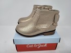 Cat   Jack Toddler Girls  Ayla Zipper Booties Gold Glitter Size 8