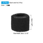 6 Pack 8x5cm Sport Wristbands Cotton Terry Absorbent Black White Grey