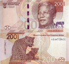 2023 South Africa 200 Rand P-w152 Ab Prefix New Unc Banknote