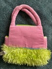 Webkinz Plush Purse Pink Green Fuzzy Handbag Ganz Accessory Retro 2000s