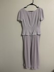 Talbots Dress Size 4 Gray Sheath Evening Gown Beaded Mother Bride Groom Long