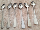 Antique  800 Silver Spoon Set Of 6 Hand Etched Hallmarked Crescent   Crown