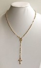  18k Gold Over Solid 925 Sterling Silver Italian Rosary 4mm-20    Long   Rosario 
