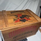 Anheuser Busch Budweiser  Wooden Hinged Beer Box 12   x10 75   x17 5   