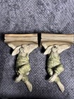 2 Chrisdon Farmer Bunny Rabbit Book Shelf 13       Sconce Nursery Cottagecore Ce20