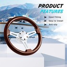 13 8  Boat Steering Wheel With 3 4  Tapered Shaft  6 Bolts Wood Grain Classic No
