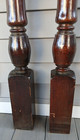 Pair Of Antique Half Newel Posts- C  1850 Walnut Architectural Salvage