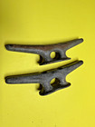 Set Of 2 Cast Iron Boat Cleat Hooks     Nautical Dock Handles  Rustic 8 
