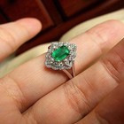 3 10ct Vvs1 Emerald Cut Lab Created Green Emerald Wedding 14k White Gold Fn Ring