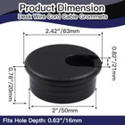 2pcs Desk Grommet  Plastic Desk Hole Cover Cable Hole Cover  Desk 2 Inch Black