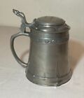 Antique Ornate 1800 s Arts   Crafts Engraved Pewter German Lidded Beer Stein Mug