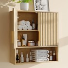 Bathroom Wall Mount Medicine Cabinet Wave Design Adjustable Storage Shelf  New