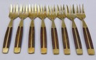 9 Lucky Direction Ldi2 1 Jean-claude Jcz1 Brass And Wood Flatware Forks Mcm 
