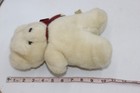 Applause Plush Teddy 10  Tan White Soft Stuffed Bear Red Black Bow Vintage 1985