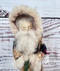 Hand Made Sewn Santa Claus Doll Figurine Patchwork Coat Primitive Cottagecore