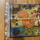 Vintage 1960s Disney Sword In The Stone Twitterpated Squirrels Fish Fringe Rug