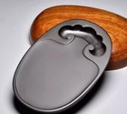 5 1  China Huizhou Natural Original Stone Hand-carved Oval Ruyi Inkstone Inkslab