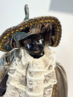 Rare 1940-60s Vintage African American Fashion Doll Beaded Hat Elaborate Costume
