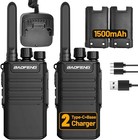 Long Range Walkie Talkie 2 Set 50 Mile Two Way Radio Charge Headset Waterproof
