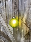 Vtg Mid Century Modern Hanging Swag Light Lamp Green Glass Globe Mcm