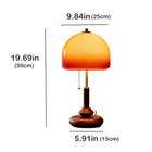 Vintage Sunset Glass Table Lamp  Hand-blown Shade  Walnut Base  Warm Glow