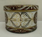 Vintage Daher Decorated Ware Round Tin Made In England Burgundy Gold Floral