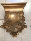 Pair  Vintage French Golden Gilt Wall Bracket Shelves