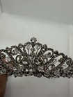 Vintage Style Crystal Rhinestone Tiara Headband Bridal Prom Silver Tone