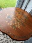 Vintage L  Hitchcock Stenciled Tripod Candle Stand Pedestal Side Table Floral