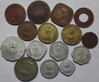 Ips  British   Republic India - Brass  Copper  Nickel   Aluminum  15 Old Coins