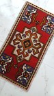 Tribal Red Vintage Rug  Small Village Carpet Rug  Geometric Doormat Rug