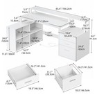 White 65 Inch L Shaped Desk Corner Desk Home Office Desk With Storage Shelves