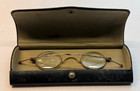 Antique Spectacles With Original Case Gold Oval